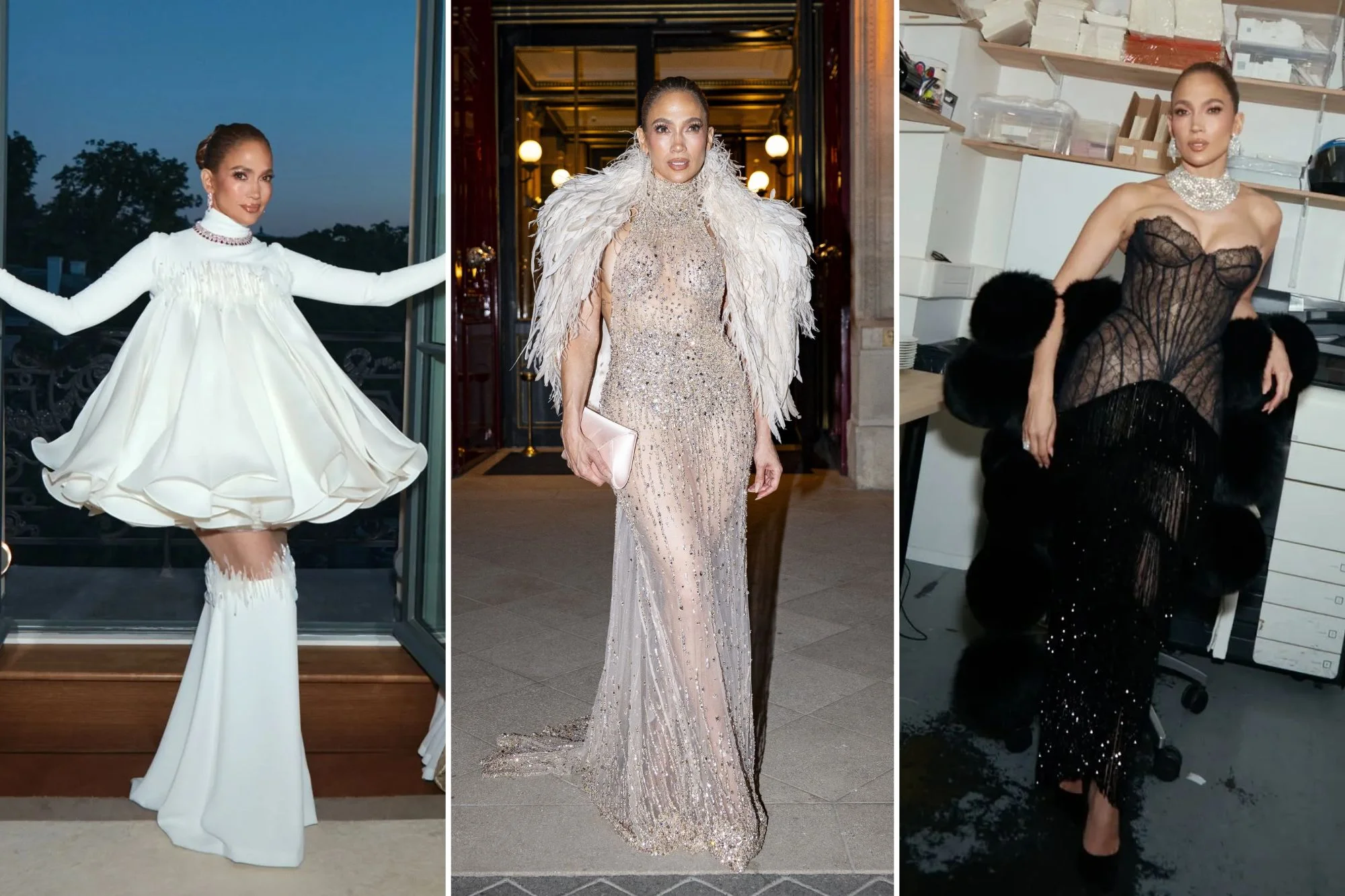 Three outfit changes and over 500 carats of jewels: Jennifer Lopez’s 57th birthday party in Paris was a fashion feast
