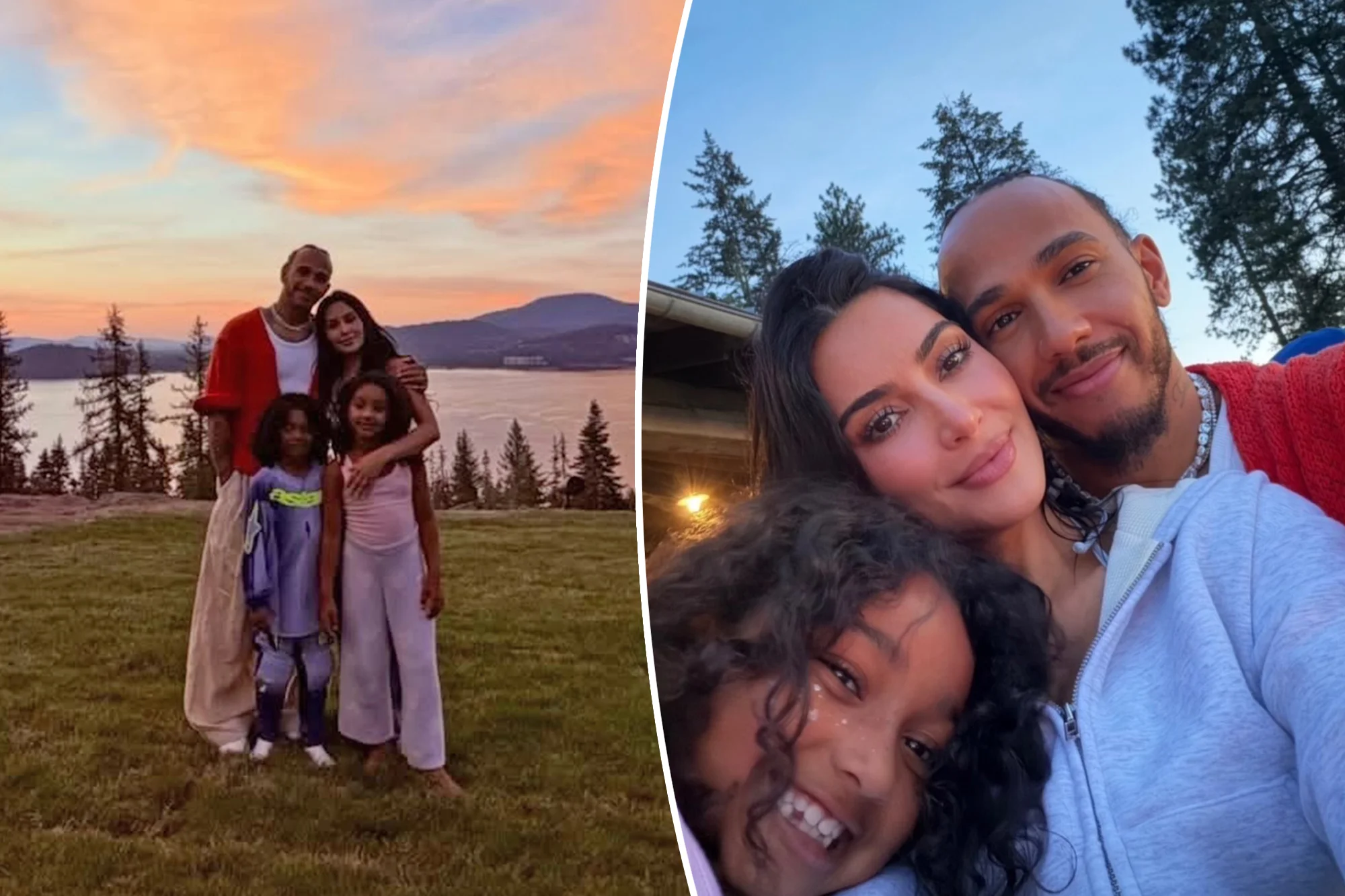 Kim Kardashian cozies up to Lewis Hamilton in rare PDA pics from family getaway