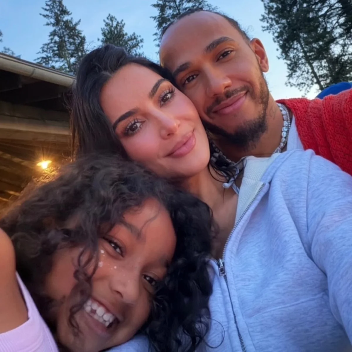Lewis Hamilton Poses With Kim Kardashian, Her Kids in Getaway Photos
