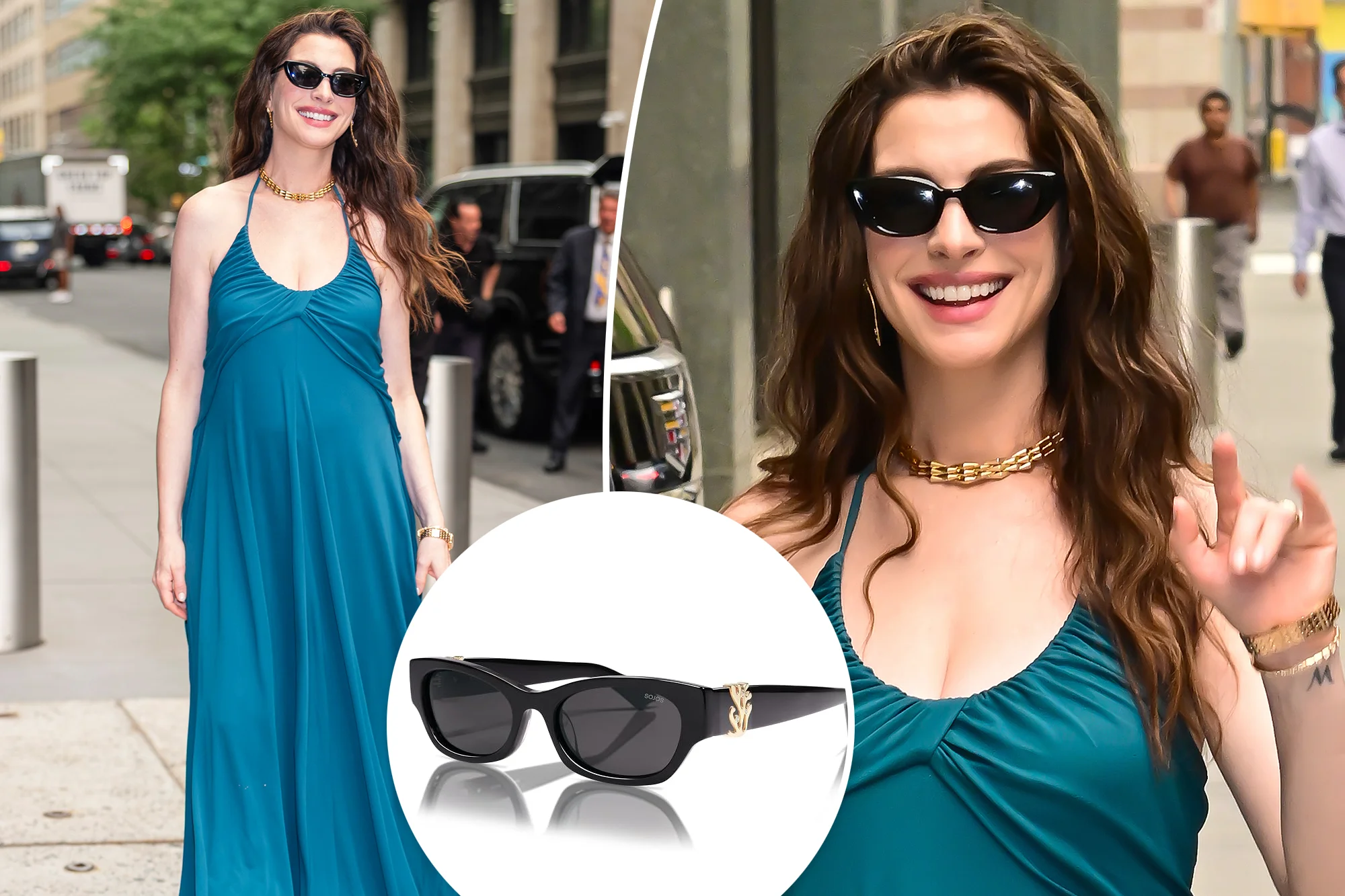 Anne Hathaway paired an Alaïa gown with these under-$50 sunglasses on ‘The Odyssey’ press tour