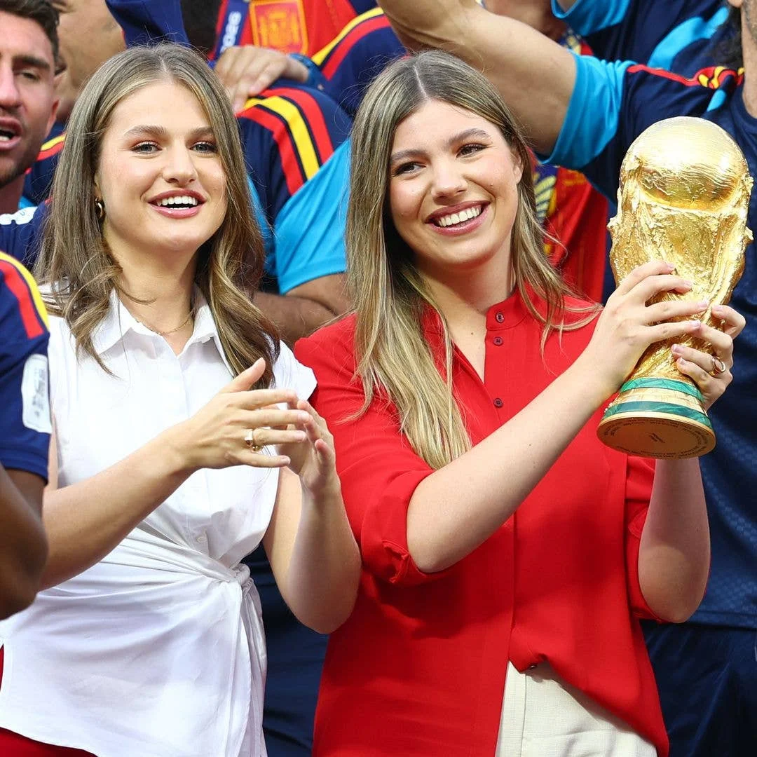 Spanish royal sisters lift World Cup trophy 16 years on from first victory – see adorable then and now photos